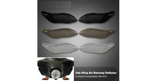 Batwing Air Deflector Fairing Side Windshield Plastic Harley Davidson Touring Street Glide Road King Electra FLHX 96-2013