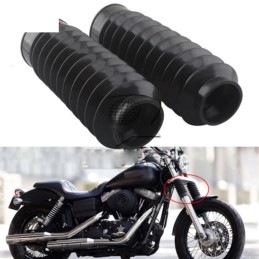 Rubber Front Fork Dust Cover Gaiters Gators Boots Shock Absorber 49MM  Harley Davidson Dyna 07-11