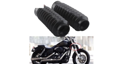 Rubber Front Fork Dust Cover Gaiters Gators Boots Shock Absorber 49MM  Harley Davidson Dyna 07-11