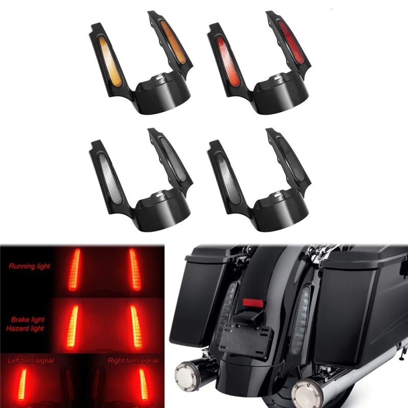 LED Light Rear Fender Fascia Set Turn Signal Tail Lights Harley Davidson Touring 09-13 Road King Electra