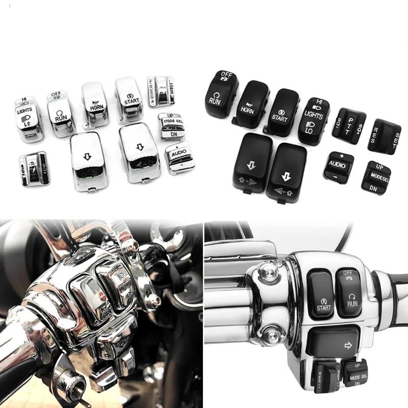 Hand Control Switch Housing Button Caps 10 Pcs Harley Davidson Touring Street Electra Glide 96-13