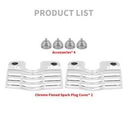 Motorcycle Slootted Finned Spark Plug Head Bolt Cover Chrome For Harley Touring Road King FLHR 1999-2014 Electra Street Glide