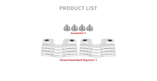 Motorcycle Slootted Finned Spark Plug Head Bolt Cover Chrome For Harley Touring Road King FLHR 1999-2014 Electra Street Glide