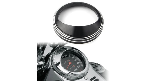 Speedometer Trim Bezel Ring Visor Cover For Harley Touring Road King Dyna Softail with 5" Speedometer