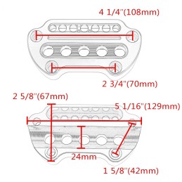 Aluminum Indicator Light Handlebar Top Bar Riser Clamps Mount for Harley Sportster 1200 883 XL Dyna Low Rider FXDF