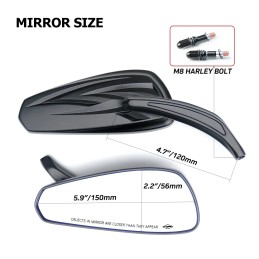 Handlebar Mirror Black 8mm Dual Sport Rear View Mirrors for Harley Davidson For Sportster Iron 883 Street Glide Rider