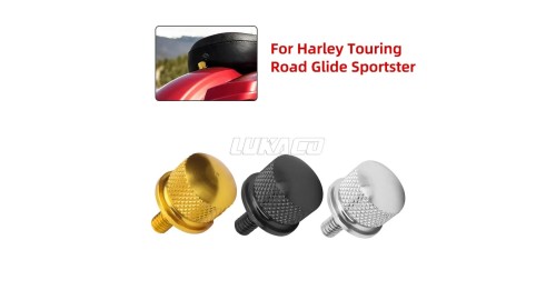 Black Chrome Gold Bolt for Harley Sportster, Touring, Softail, CVO - Rear CNC Passenger Seat Tab Screw Mount Accessory