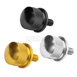 Black Chrome Gold Bolt for Harley Sportster, Touring, Softail, CVO - Rear CNC Passenger Seat Tab Screw Mount Accessory