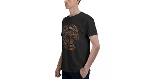 Men's T-shirt Harley Davidson Summer Street Clothes Cotton Casual Retro Short Sleeves