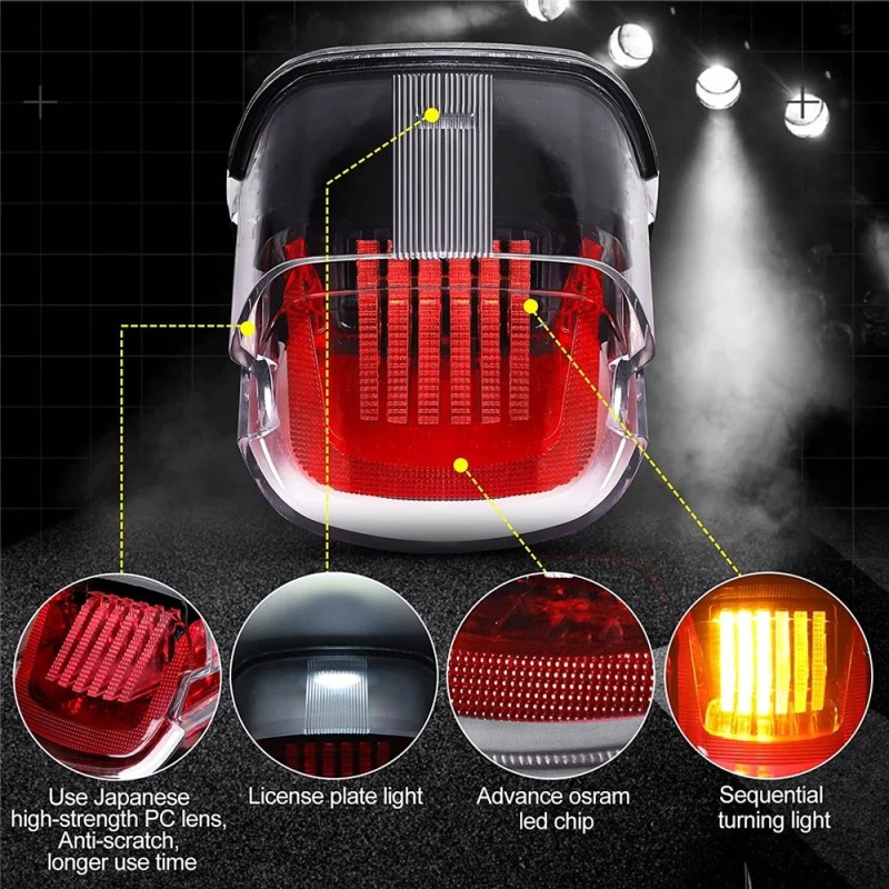 LED Taillight Flashing DRL Led Turnning Light for Harley Davidson Street Bob FXDB Road Glide Brake Runing Tail Light