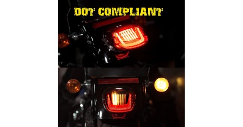 Światło tylne LED migające DRL Harley Davidson Street Bob FXDB Road Glide, światło stop i jazdy