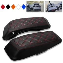 Hard Saddlebag Lid Covers for Harley 2014-2023 FL Touring Road King Street Glide Road Glide Electra Glide Black Red