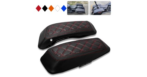 Hard Saddlebag Lid Covers for Harley 2014-2023 FL Touring Road King Street Glide Road Glide Electra Glide Black Red