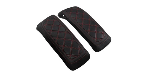 Hard Saddlebag Lid Covers for Harley 2014-2023 FL Touring Road King Street Glide Road Glide Electra Glide Black Red