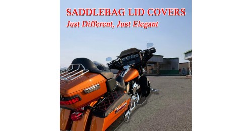 Hard Saddlebag Lid Covers for Harley 2014-2023 FL Touring Road King Street Glide Road Glide Electra Glide Black Red