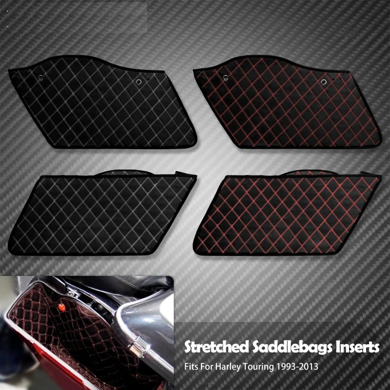 2x Saddlebag Insert Carpet Liner Thread Extended Bags For Harley Touring Road King Electra Street Glide FLHT 1993-2013