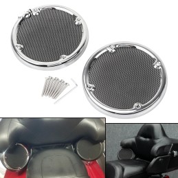 Speaker Trim Mesh Grills Covers Fits For Harley Electra Glide Ultra Classic FLHTCU 1996-2013