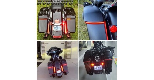 LED Saddlebag Brake Flowing Turn Signal Running Accent Light For Harley Touring Road King Electra Glide CVO 2014-2023