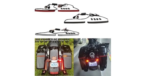 LED Saddlebag Brake Flowing Turn Signal Running Accent Light For Harley Touring Road King Electra Glide CVO 2014-2023