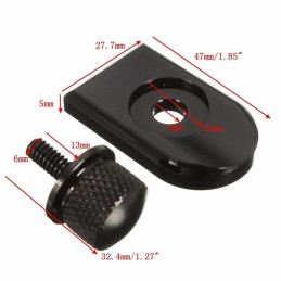 Seat Bolt Tab Screw Mount Knob Seat Tab Cover with 1/4-20 thread for Harley Sportster Dyna Fatboy Road King Softail