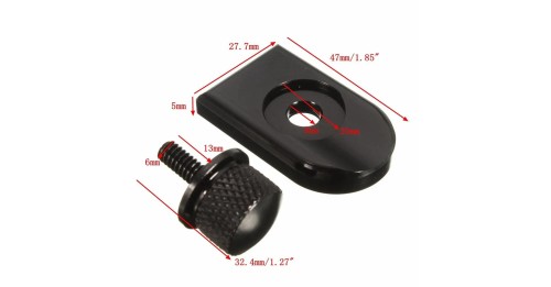 Seat Bolt Tab Screw Mount Knob Seat Tab Cover with 1/4-20 thread for Harley Sportster Dyna Fatboy Road King Softail