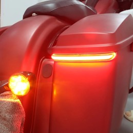 Red Tracer Rear Saddlebag LED Indicator Run Turn Brake Lights For Harley Touring Road King Street Glide FLHR CVO