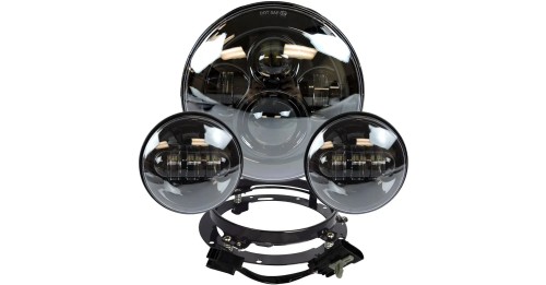 Harley Davidson 7-calowy reflektor LED projektor + 4,5 calowe światła przeciwmgielne Touring Electra Glide + uchwyt