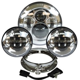 Harley Davidson 7" Led Projector Moto Headlight + 4,5 Fog Passing Lights Touring Electra Glide Headlamp Bracket Parts