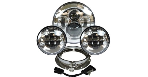 Harley Davidson 7" Led Projector Moto Headlight + 4,5 Fog Passing Lights Touring Electra Glide Headlamp Bracket Parts