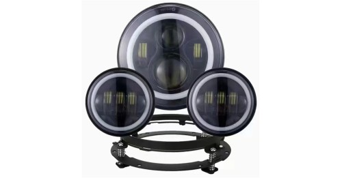 Harley Davidson 7-calowy reflektor LED projektor + 4,5 calowe światła przeciwmgielne Touring Electra Glide + uchwyt