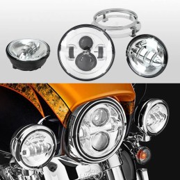 Harley Davidson 7" Led Projector Moto Headlight + 4,5 Fog Passing Lights Touring Electra Glide Headlamp Bracket Parts