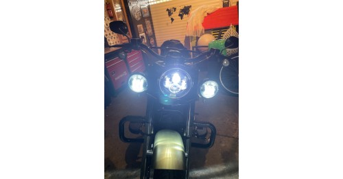 Harley Davidson 7" Led Projector Moto Headlight + 4,5 Fog Passing Lights Touring Electra Glide Headlamp Bracket Parts