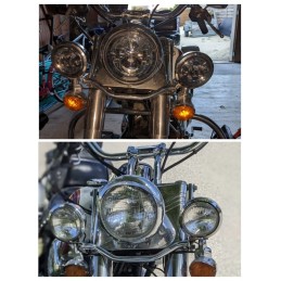 Harley Davidson 7" Led Projector Moto Headlight + 4,5 Fog Passing Lights Touring Electra Glide Headlamp Bracket Parts