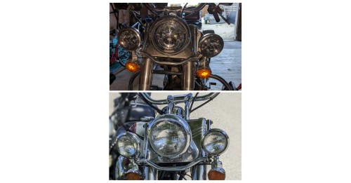 Harley Davidson 7" Led Projector Moto Headlight + 4,5 Fog Passing Lights Touring Electra Glide Headlamp Bracket Parts