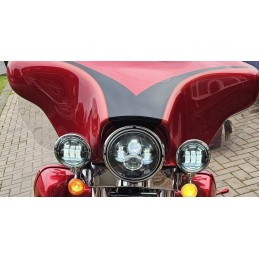 Harley Davidson 7" Led Projector Moto Headlight + 4,5 Fog Passing Lights Touring Electra Glide Headlamp Bracket Parts