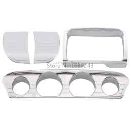 Chrome Inner Fairing Tri-Line Gauge Stereo Switch Trims Accents Panel Cover For Harley Electra Street Glide Tri Glide