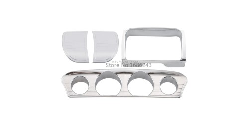 Chrome Inner Fairing Tri-Line Gauge Stereo Switch Trims Accents Panel Cover For Harley Electra Street Glide Tri Glide