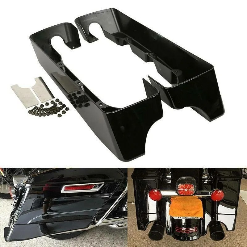 4" Hard Stretched Saddle Bag Extensions For Harley Touring Road King Street Glide Electra Glide 1994-2013 2014-2023