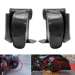 Saddlebag Guard Bag Water Bottle Holder For Harley Touring Road King Street Electra Glide FLHR FLTR FLHT Black