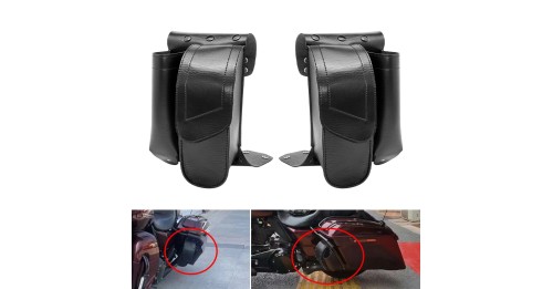 Saddlebag Guard Bag Water Bottle Holder For Harley Touring Road King Street Electra Glide FLHR FLTR FLHT Black