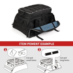 Travel Luggage Tour-Pack Rack Bag Collapsible Trunk Bags with Bar Straps for Street Glide for Electra Glide for Trike