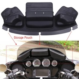 3-Pocket Windshield Batwing Fairing Pouch Bag For Harley Touring Electra Street Glide Windshield Bags 2014-2023