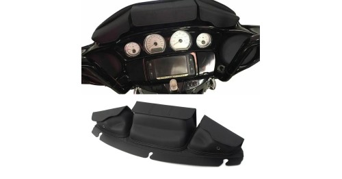 3-Pocket Windshield Batwing Fairing Pouch Bag For Harley Touring Electra Street Glide Windshield Bags 2014-2023