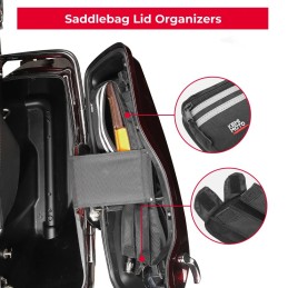 Saddlebag Lid Organizers 2 Pack Storeage for Touring Street Glide Road King Road Glide Electra Glide FLT FLH 2014-2023