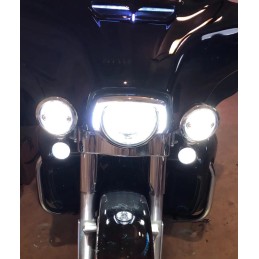 Okrągła ramka osłony reflektora LED z żółtym kierunkowskazem Harley Davidson Touring 2014 Up