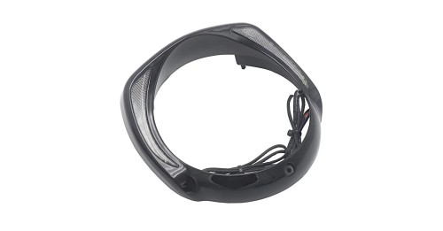 LED Headlight Bezel Visor Trim Ring With Amber Turn Signal For Harley davidson Touring 2014-UP