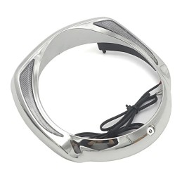 LED Headlight Bezel Visor Trim Ring With Amber Turn Signal For Harley davidson Touring 2014-UP