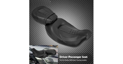 Driver Passenger Two Up Leather Seat Harley Davidson Touring CVO Electra Street Glide Road King Limited FLHT 09-23