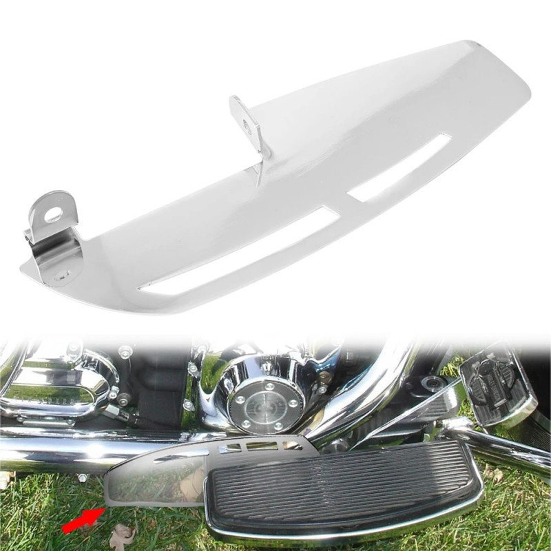 Chrome Driver Floorboard Footboard Heel Guard For Harley Touring Road King Electra Glide Softail CVO Ultra FLTRUSE