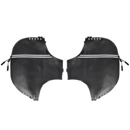 Leather Soft Lowers Chaps Leg Warmer Crash Bar Bag For Harley Touring Street Road Glide Trike 1980-2021